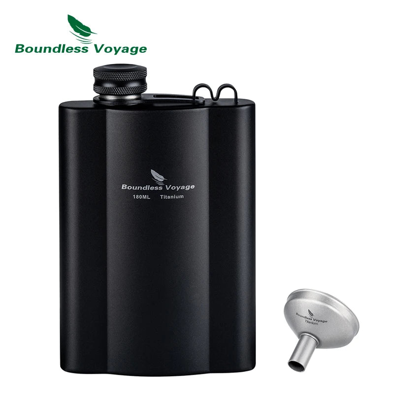 Titanium Hip Flask 180ml / 240ml Whiskey Vodka Wine Pot