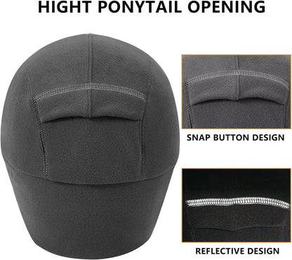 GADIEMKENSD Women's Winter Fleece Ponytail Hat Reflective Baseball Cap with Drop down Ear Warmers Golf Sports Cap M24