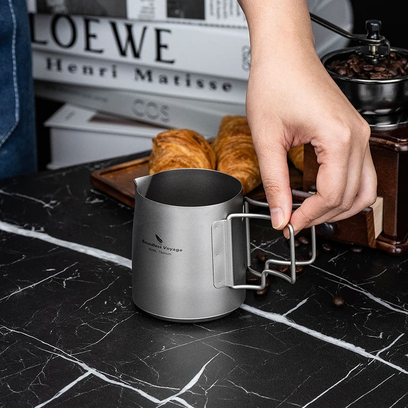 Boundless Voyage Titanium Portable Pour-over Coffee Set 300ml Coffee Mug with Detachable Dripper Outdoor Camping Coffee Maker Ti6007P