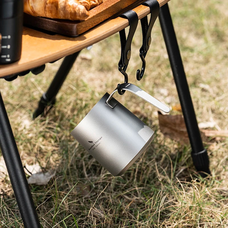 Boundless Voyage Titanium Portable Pour-over Coffee Set 300ml Coffee Mug with Detachable Dripper Outdoor Camping Coffee Maker Ti6007P