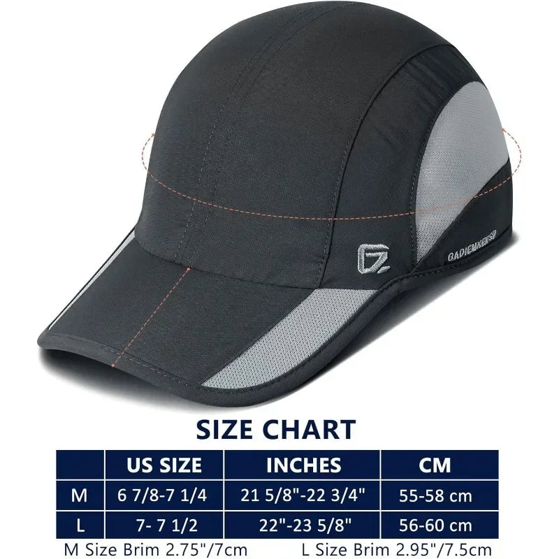 GADIEMKENSD Quick Dry Cooling Mesh Baseball Cap for Running, Golf, Tennis & Sports - Sun Hat with Long Visor & Breathable Design
