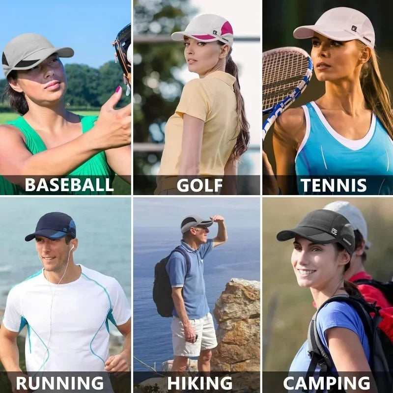 GADIEMKENSD Quick Dry Cooling Mesh Baseball Cap for Running, Golf, Tennis & Sports - Sun Hat with Long Visor & Breathable Design