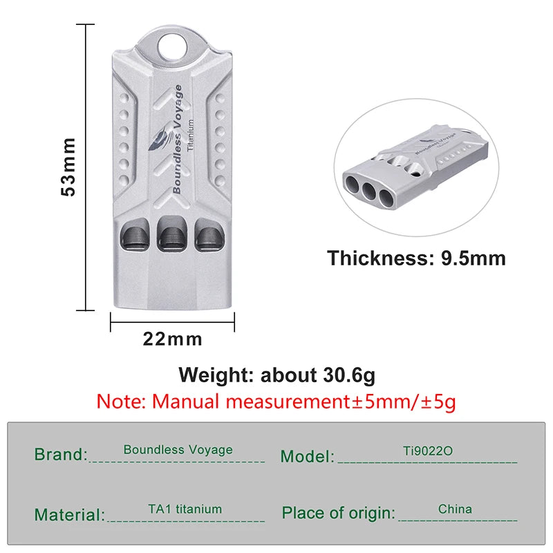Titanium Whistle Emergency Survival Safety Whistles with Lanyard Loud