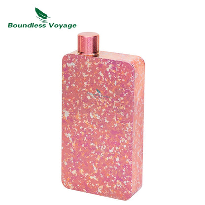 Boundless Voyage 400ml Titanium Flask Leakproof Metal Liquor Wine Bottle Ultralight for Camping & Travel Gift for Men Ti3267D