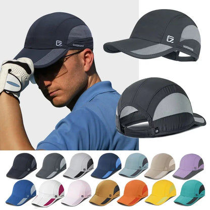 GADIEMKENSD Quick Dry Cooling Mesh Baseball Cap for Running, Golf, Tennis & Sports - Sun Hat with Long Visor & Breathable Design