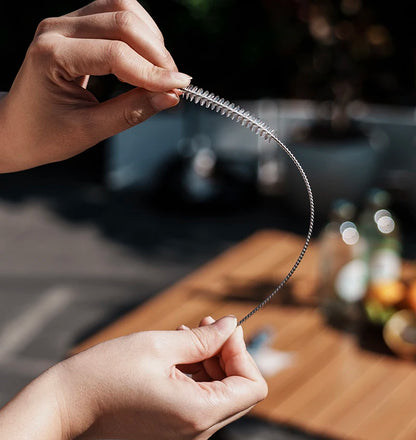 Boundless Voyage Titanium Straw with Cleaning Brush Straight Curved Reusable Drinking Straw Water Flatware for Coffee Tea Yogurt Ti1018T