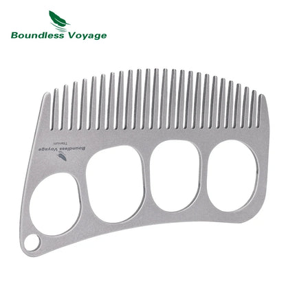 Boundless Voyage Titanium Comb – Four-Hole Design, Anti-Static, 3 Finishes Ti9011C