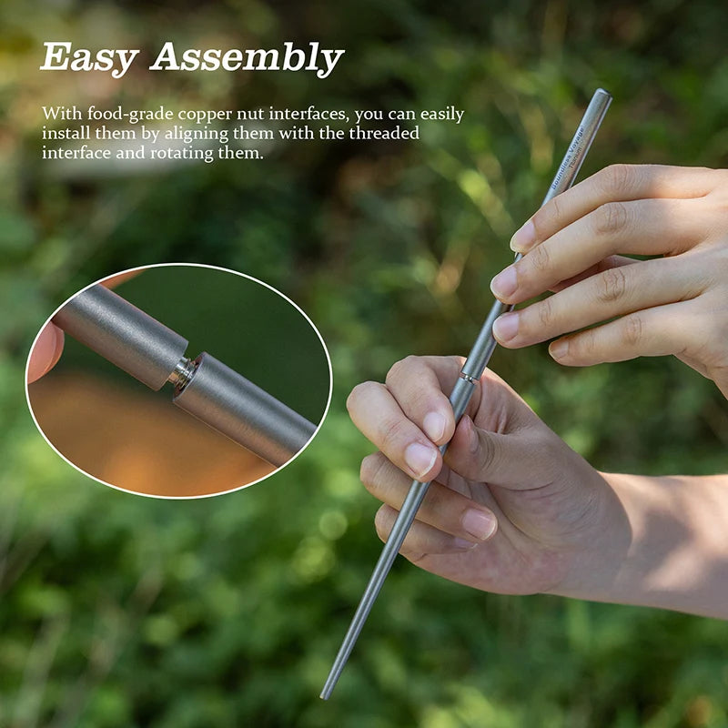 Boundless Voyage Folding Titanium Chopsticks Outdoor Camping Portable Cutlery Travel Picnic Pocket Tableware Metal Utensils Ti1007T