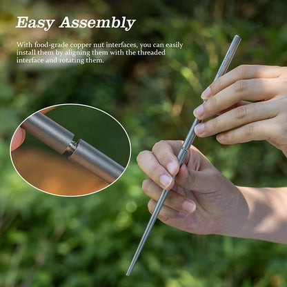 Boundless Voyage Folding Titanium Chopsticks Outdoor Camping Portable Cutlery Travel Picnic Pocket Tableware Metal Utensils Ti1007T