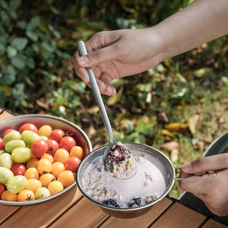 Boundless Voyage Camping Titanium Cutlery Set Long Handle Spoon Fork Knife Chopsticks Uncoated Outdoor Travel Metal Tableware Ti1055T