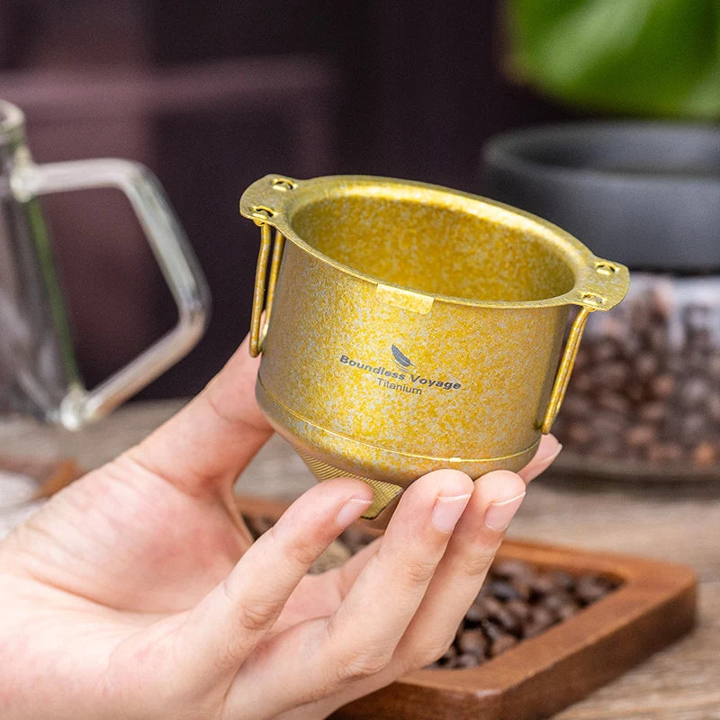 Boundless Voyage Titanium Coffee Drip Filter Ultralight Portable Folding Hanging Ear Mini Hand Brewed Coffee Filter Ti6002P