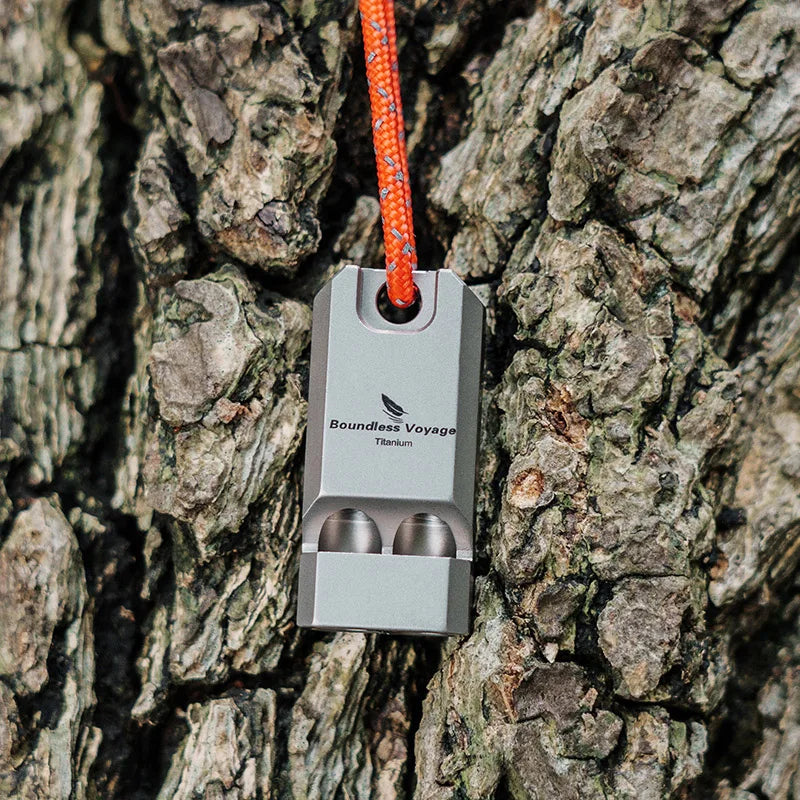 Titanium Emergency Whistle Survival Safety Gear Camping Signal Whistle with Lanyard Loud
