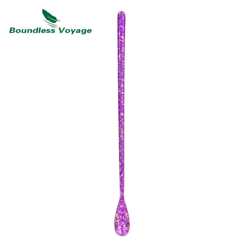 Boundless Voyage Titanium Stirring Spoon Long Handle Tea Coffee Bar Cocktail Mixing Stirrers for Drink Durable Cutlery Ti1034T / Ti1035T
