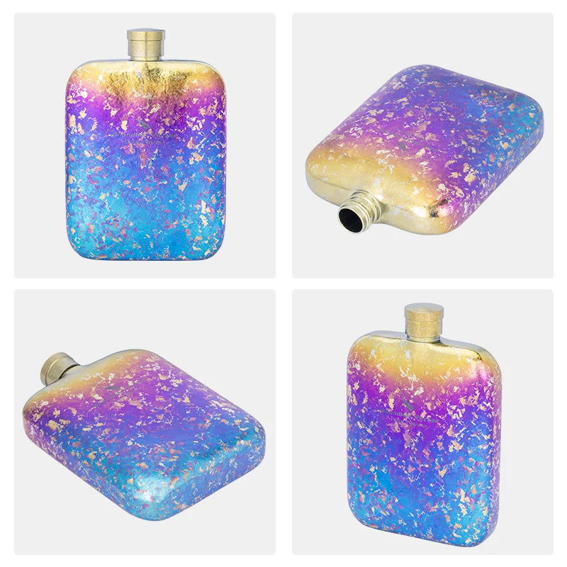 Boundless Voyage 170ml Titanium Hip Flask Liquor Flask Outdoor Travel Camping Ultralight Leakproof Pocket Wine Bottle for Whiskey Vodka Rum Ti3263D