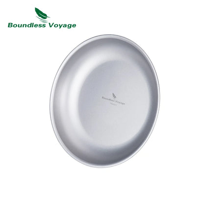 Boundless Voyage Titanium Plates Camping Shallow Side Dishes Outdoor Home Food Serving Dinnerware Portable Travel Tableware