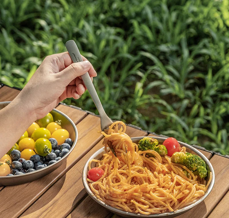 Boundless Voyage Camping Titanium Cutlery Set Outdoor Utensils Long Handle Soup Spoon Fork Chopsticks Ultralight Metal Tableware Ti1070T