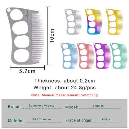 Boundless Voyage Titanium Comb – Four-Hole Design, Anti-Static, 3 Finishes Ti9011C