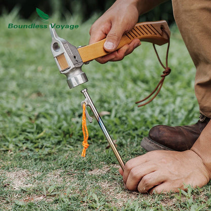 Boundless Voyage Titanium Alloy Tent Pegs Heavy Duty Metal Stakes for Hard Ground Camping Garden Fence & Net Fixing Durable Nail Ti4016P