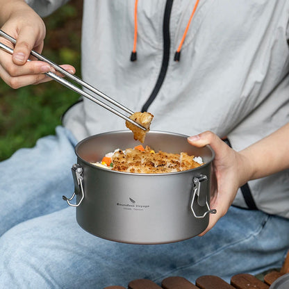 Boundless Voyage Titanium Lunch Box 900ml / 1.5L Leakproof Bento Box with Sealed & Vent Lid Portable Camping Food Container Ti2086C