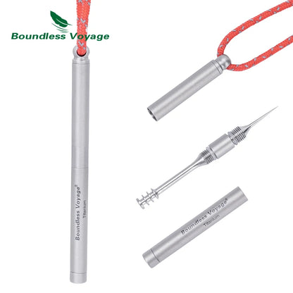 Boundless Voyage Titanium Toothpick & Ear Pick Set – 2-in-1 Keychain Portable Reusable Tool Ti9008O