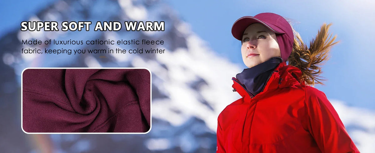 GADIEMKENSD Women's Winter Fleece Ponytail Hat Reflective Baseball Cap with Drop down Ear Warmers Golf Sports Cap M24
