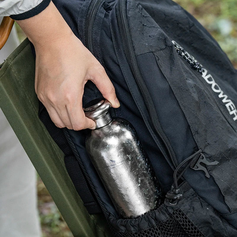 Boundless Voyage 500ml Titanium Flask Leakproof Narrow Mouth Portable Liquor Wine Bottle for Travel Camping Hiking, Non-coating Ti3268A