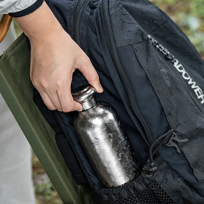 Boundless Voyage 500ml Titanium Flask Leakproof Narrow Mouth Portable Liquor Wine Bottle for Travel Camping Hiking, Non-coating Ti3268A