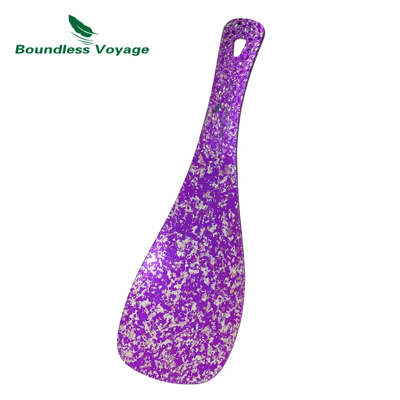 Boundless Voyage Titanium Rice Spatula, Hammered Handle 3mm Thick Kitchen Spoon Non-Toxic Metal Rice Paddle Cooking Utensil Ti1079T