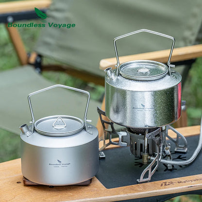Boundless Voyage 1L Titanium Kettle Ultralight Camping Tea Coffee Pot for Campfire & Stove Backpacking Hiking Outdoor Travel Ti3099D