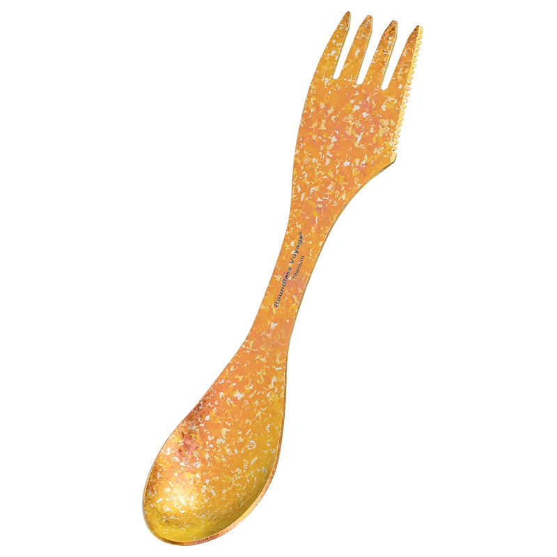Boundless Voyage Titanium Spork Portable Camping Spoon Fork Knife Ultralight 3 in 1 Utensil Ti1064T