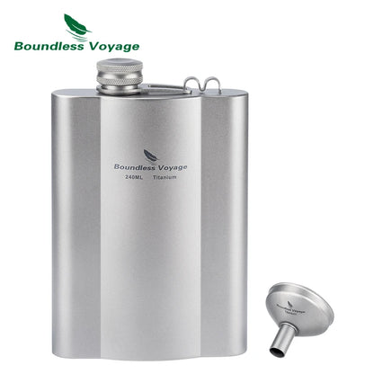 Titanium Hip Flask 180ml / 240ml Whiskey Vodka Wine Pot