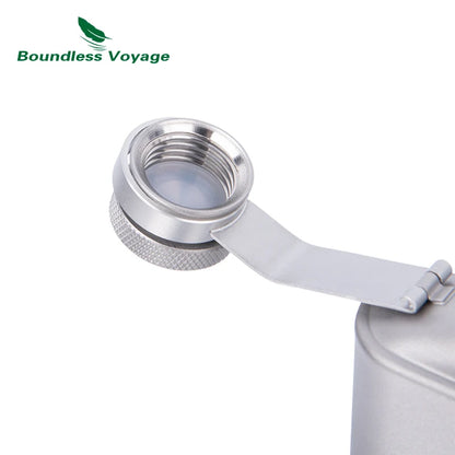Boundless Voyage 250ml Titanium Hip Flask with Mini Cup & Funnel Camping Backpacking Pocket Whiskey Wine Pot for Men Women Ti3064D
