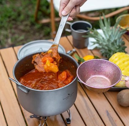 Boundless Voyage Titanium Spoon with Big Bowl Ladle for Soup Sauce Rice Kitchen Cooking Kit Outdoor Camping Home Tableware Ti1039T