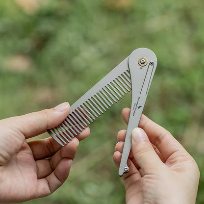 Titanium Foldable Comb Ultra Lightweight Travel Hair Comb, Anti-Static & Portable Pocket Comb for Men Women Ti9011A
