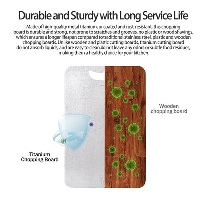 Boundless Voyage Metal Chopping Board Multifunctional Lightweight Cutting Board for Kitchen with Hanging Hole Ti5006P