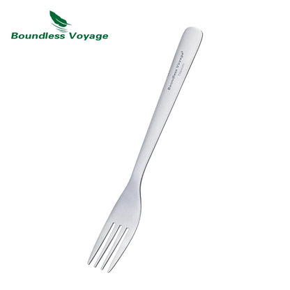 Boundless Voyage Camping Titanium Cutlery Set Outdoor Utensils Long Handle Soup Spoon Fork Chopsticks Ultralight Metal Tableware Ti1070T