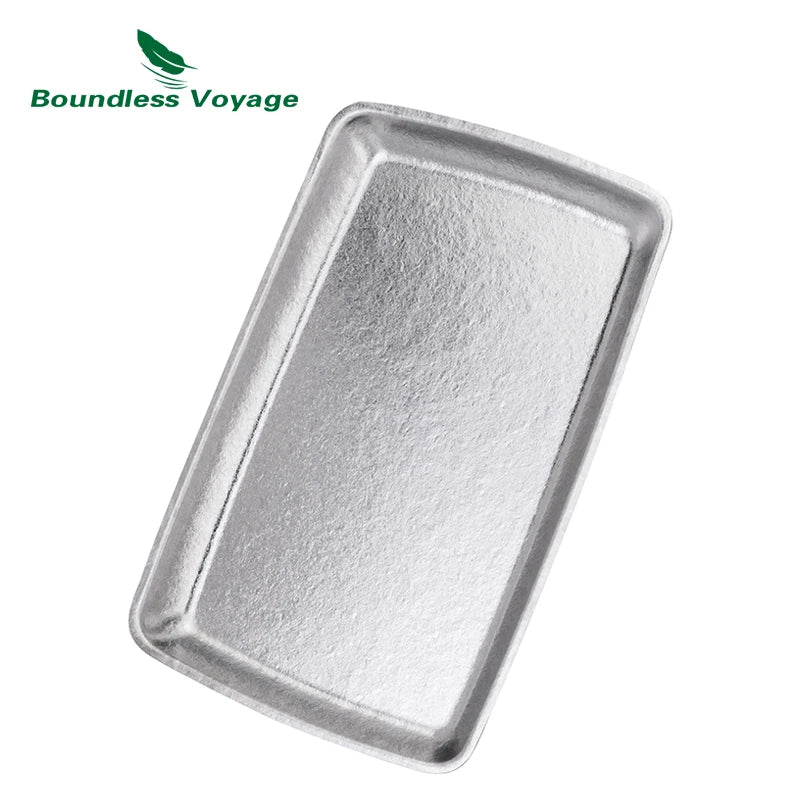 Boundless Voyage Titanium Square Plate Lightweight 186g Large Serving Dishes Platter for Buffets, Appetizers, Dessert, Snacks Ti1149T