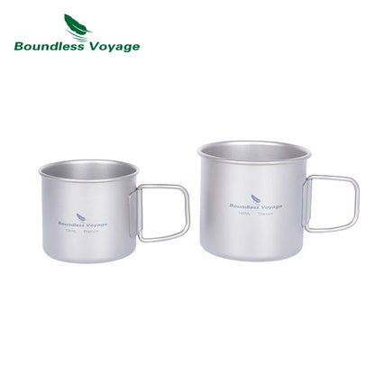 Boundless Voyage Titanium Mini Coffee Cup Espresso Cup Ultralight 120ml & 180ml Tea Cup Wine Mug Outdoor Camping Drinkware Ti3053D