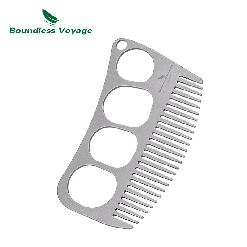 Boundless Voyage Titanium Comb – Four-Hole Design, Anti-Static, 3 Finishes Ti9011C