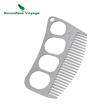 Boundless Voyage Titanium Comb – Four-Hole Design, Anti-Static, 3 Finishes Ti9011C