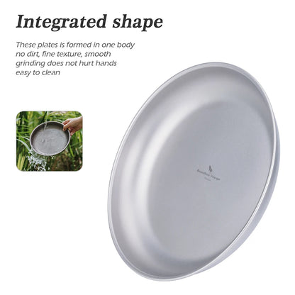 Boundless Voyage Titanium Plates Camping Shallow Side Dishes Outdoor Home Food Serving Dinnerware Portable Travel Tableware