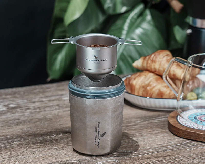Boundless Voyage Titanium Coffee Drip Filter Ultralight Portable Folding Hanging Ear Mini Hand Brewed Coffee Filter Ti6002P