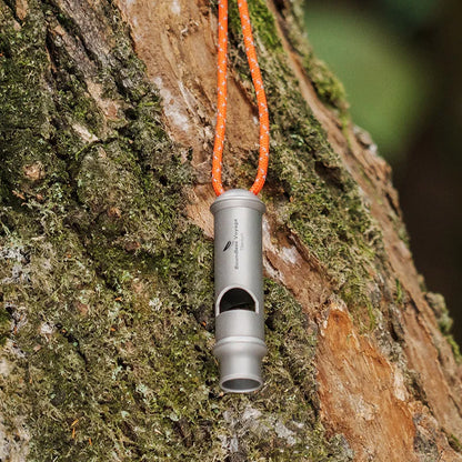 Titanium Emergency Whistle Survival Safety Gear Camping Signal Whistle with Lanyard Loud