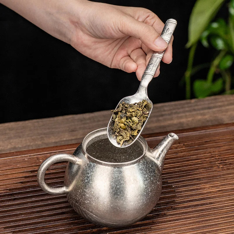 Boundless Voyage Titanium Tea Scoop Long Handle Ultralight Coffee Scoop Portable Loose Leaf Tea Spoon for Camping Home Kitchen