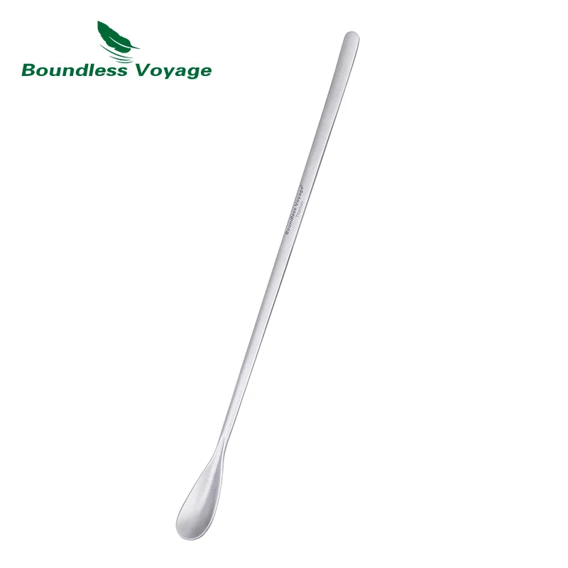 Boundless Voyage Titanium Coffee Spoon Long Handle Tea Spoon Bar Spoon Cocktail Mixing Stirrers for Drink Durable Cutlery Ti1034T / Ti1035T