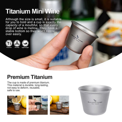 Boundless Voyage Titanium Shot Glass – 15ml, Ergonomic Design, 5 Colors Ti3069D