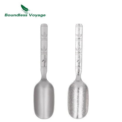 Boundless Voyage Titanium Tea Scoop Long Handle Ultralight Coffee Scoop Portable Loose Leaf Tea Spoon for Camping Home Kitchen