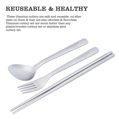 Boundless Voyage Camping Titanium Cutlery Set Outdoor Utensils Long Handle Soup Spoon Fork Chopsticks Ultralight Metal Tableware Ti1070T