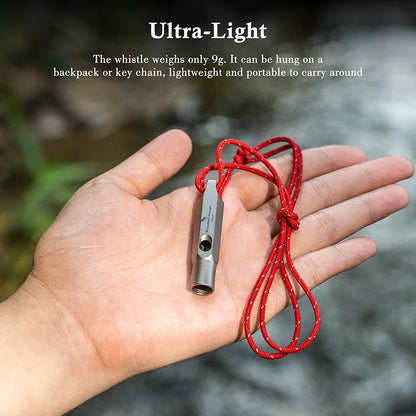 Boundless Voyage 120dB Titanium Whistle Emergency Survival Safety Whistle with Lanyard Loud for Outdoor Camping Coaches Training Ti9015O