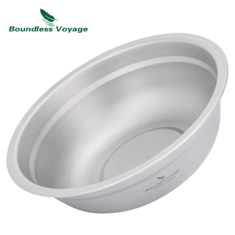 Boundless Voyage Titanium Bowl Rice Soup Salad Serving Bowl Ultralight Outdoor Camping Travel Durable Portable Tableware Ti1148T